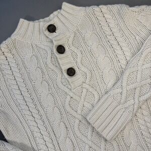 Gap Kids Boy Or Girl's Ivory Cable Knit Cotton Cardigan Sweater, Sz. S 6-7 Yrs.